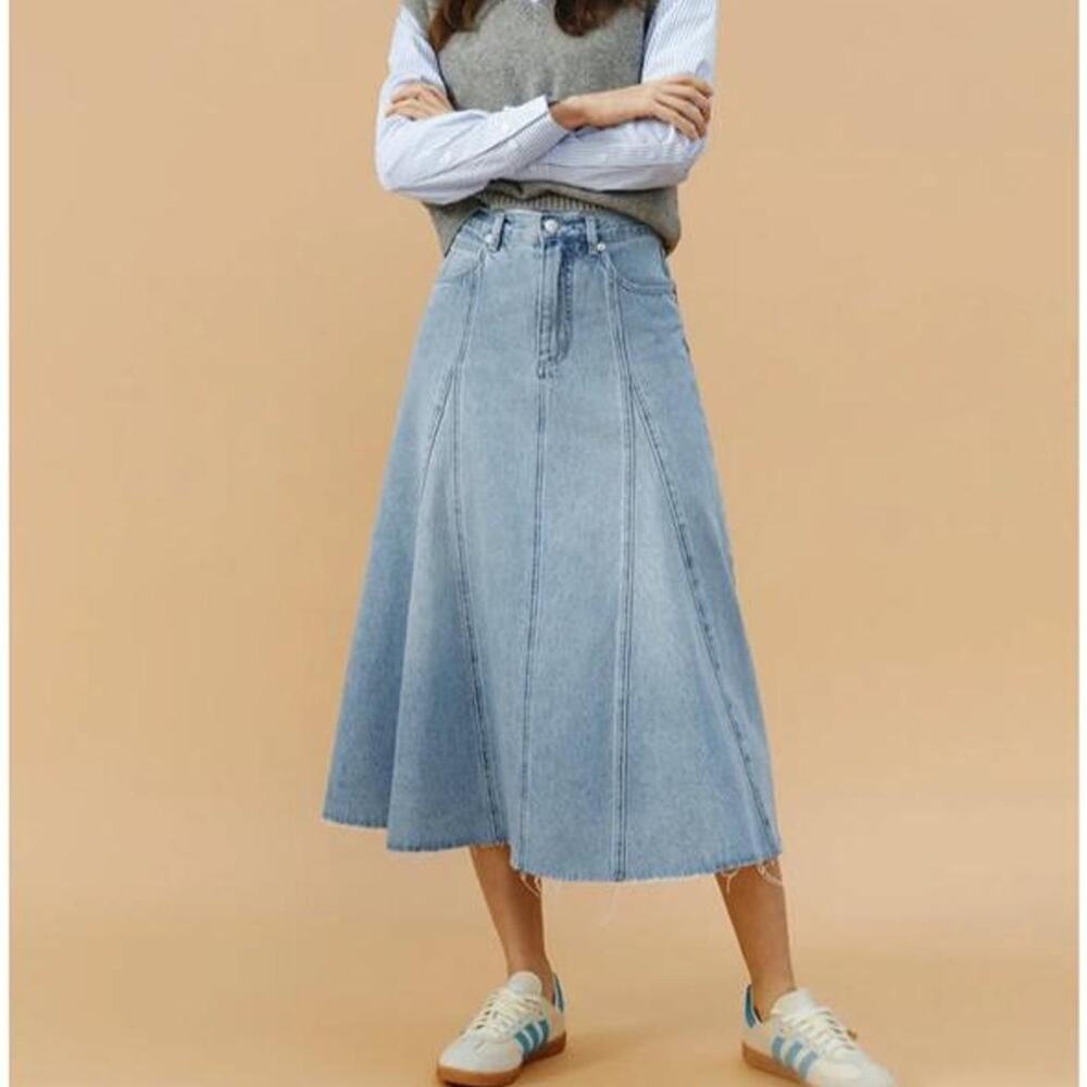 Hey Joanie Blue Denim Midi Skirt
